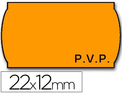 Etiquetas Meto Onduladas 22 X 12 mm Pvp Fn. Adh 2 -Fluor Naranja -Rollo 1500 Etiquetas