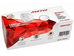 Etiquetas Meto Onduladas 26 X 16 mm Blanca Adh. 2 Rollo de 1200 Etiquetas Troqueladas (P+T) para Etiquetadora Tovel