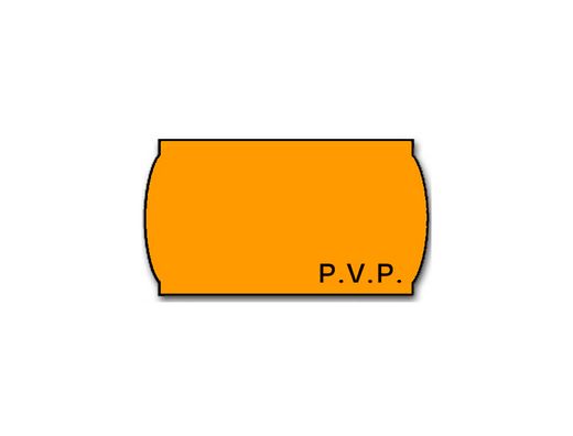 Etiquetas Meto Onduladas 26 X 16 mm Pvp Fn. Adh 2 -Fluor Naranja -Rollo 1200 Etiquetas
