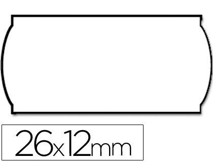 Etiquetas Meto Onduladas 26X12 mm Blanca Adh. 1 Removible Rollo de 1500 Etiquetas Troqueladas para Etiquetadora Tovel