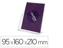 Expositor archivo 2000 premium portafolletos din a5 vertical cristal transparente 95x160x210mm