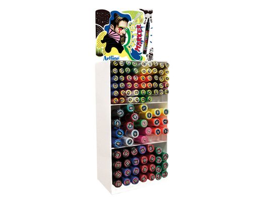 Expositor Artline Poster Marker 96 Uds Colores Surtidos - 51 Uds 2 mm 29 Uds 6 mm 16 Uds 12 Mm