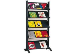 Expositor Fast-Paperflow de Suelo Movil Negro