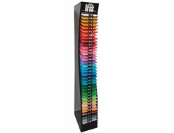 Expositor guarro metalico vacio 36 estantes para cartulina iris din A4 185 gr 30x40x200 cm