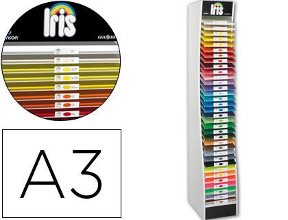 Expositor guarro vacio 34 estantes para cartulina a3 185 grs medidas 60x40x200 cm