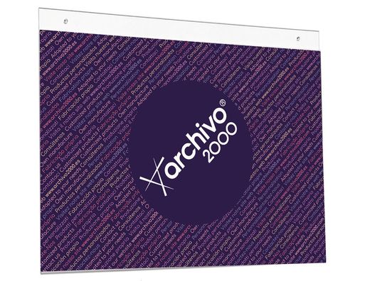 Expositor mural archivo 2000 din a3 horizontal con taladros espesor 2 mm cristal transparente 420x325 mm