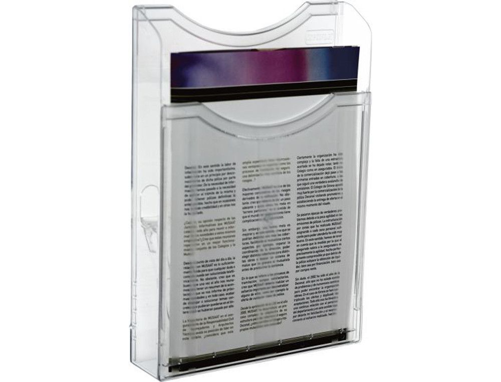 Expositor mural archivo 2000 din a4 vertical 1 compartimento cristal transparente 300x235x35 mm