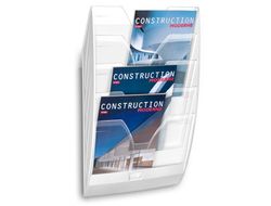 Expositor Mural Cep de Pared con 5 Compartimentos Transparente y Blanco 580X122X350Mm