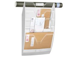 Expositor Mural Cep de Pared con 5 Compartimentos Transparente y Blanco 580X122X350Mm