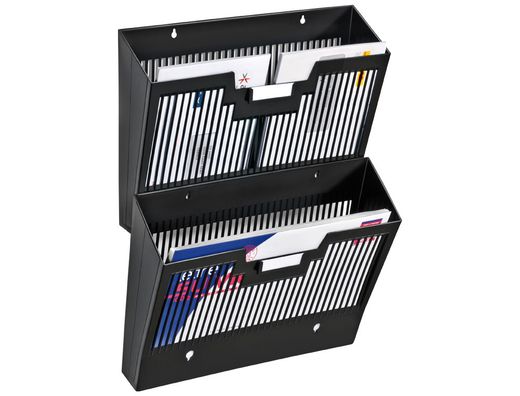 Expositor Mural Cep de Pared Poliestireno Rejilla 1 Compartimento Negro 360X257X95 Mm