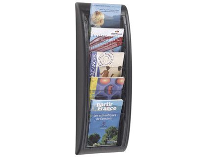 Expositor Mural Fast-Paperflow Din A5 Negro 5 Casillas 650X228X95 Mm