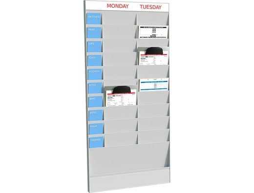 Expositor mural paperflow din a4 20 casillas modulo base color gris