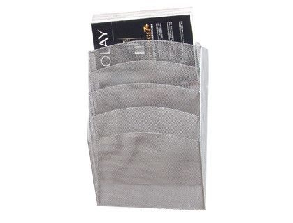 Expositor Mural Q-Connect de Pared 5 Bandejas Din A4 Plateado 9,3X31,5X44 Cm