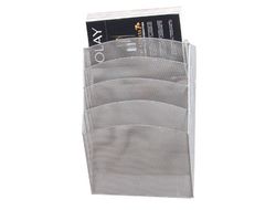 Expositor Mural Q-Connect de Pared 5 Bandejas Din A4 Plateado 9,3X31,5X44 Cm