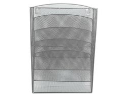 Expositor Mural Q-Connect de Pared 5 Bandejas Din A4 Plateado 9,3X31,5X44 Cm