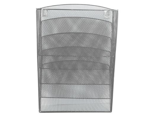 Expositor Mural Q-Connect de Pared 5 Bandejas Din A4 Plateado 9,3X31,5X44 Cm