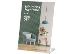 Expositor sobremesa archivo 2000 petg flexible en forma de l din A5 vertical 55x150x210 mm