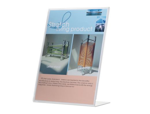 Expositor Sobremesa Q-Connect con Forma de L Metacrilato Tamaño 150X213 Mm