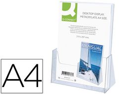 Expositor Sobremesa Q-Connect Metacrilato Tamaño A4 Ref.5753