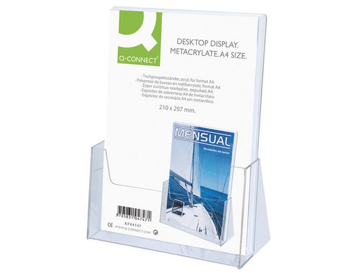 Expositor Sobremesa Q-Connect Metacrilato Tamaño A4 Ref.5753