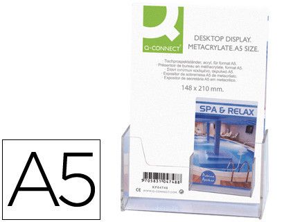 Expositor Sobremesa Q-Connect Metacrilato Tamaño A5 Ref.5754
