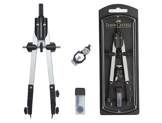 FABER CASTELL Compás ajuste rápido con tornillo central y articulaciones en ambos brazos 32722-8