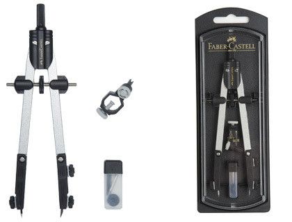 FABER CASTELL Compás ajuste rápido con tornillo central y articulaciones en ambos brazos 32722-8