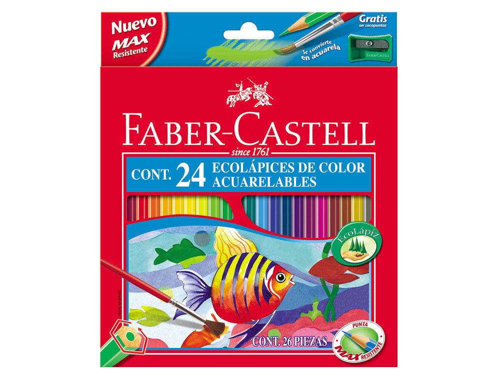 Faber Castell Estuche 12 lápices escolares acuarelables