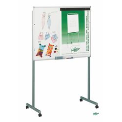 FAIBO Pizarra blanca magnética de acero vitrificado con soporte 122x150cm