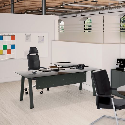 Faldón Metálico Blanca/Total Para Mesa 160 cm. Antracita