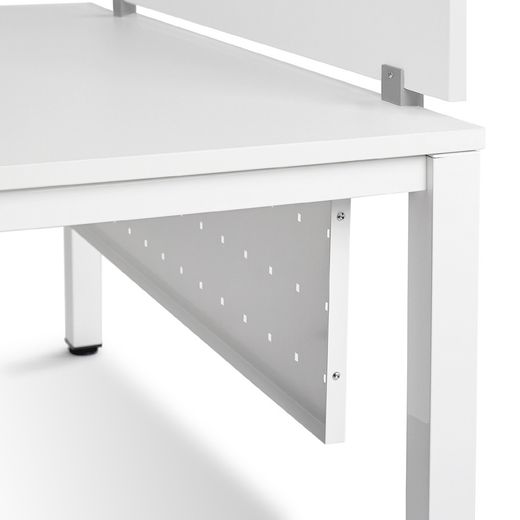 Faldón Metálico Executive Para Mesa 140 cm. Blanco
