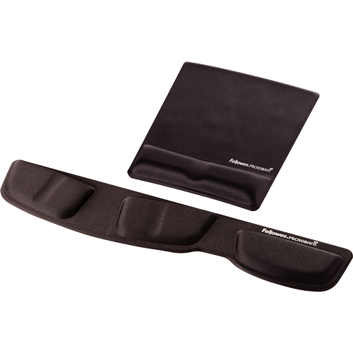 FELLOWES Alfombrilla con reposamuñecas de espuma canal-V® Negro 9181201