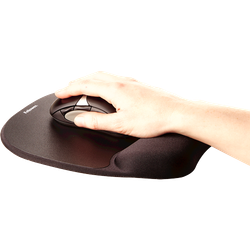 FELLOWES Alfombrilla con reposamuñecas Memory foam Negro 9176501