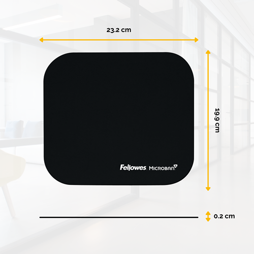 FELLOWES Alfombrilla estándar Negro en blíster con Protección Microban 5933907