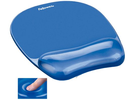 FELLOWES Alfombrilla y reposamuñecas gel Crystal® Azul 9114120