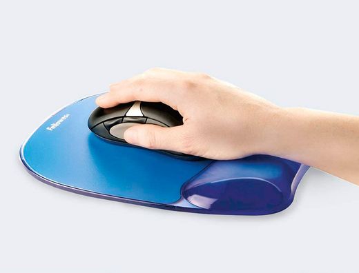 FELLOWES Alfombrilla y reposamuñecas gel Crystal® Azul 9114120