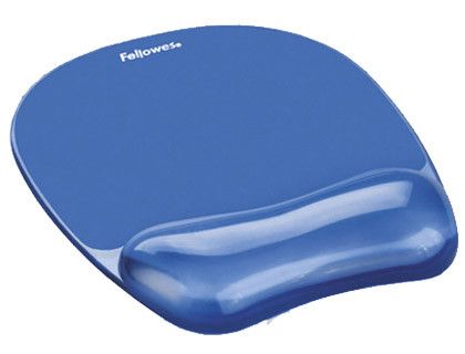 FELLOWES Alfombrilla y reposamuñecas gel Crystal® Azul 9114120