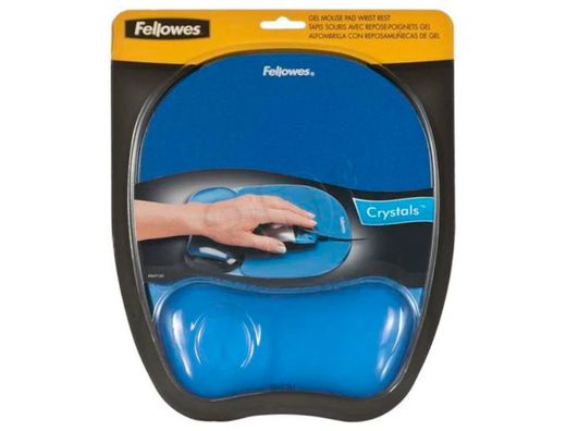 FELLOWES Alfombrilla y reposamuñecas gel Crystal® Azul 9114120