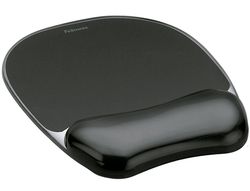 FELLOWES Alfombrilla y reposamuñecas gel Crystal® Negro 9112101