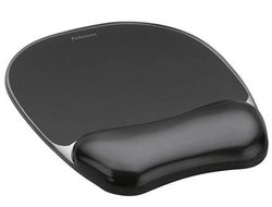 FELLOWES Alfombrilla y reposamuñecas gel Crystal® Negro 9112101
