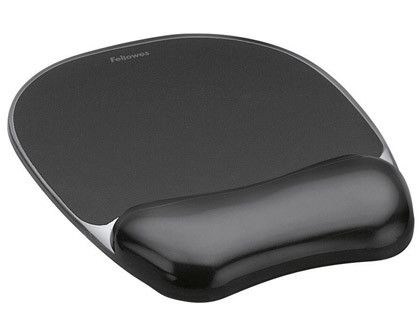 FELLOWES Alfombrilla y reposamuñecas gel Crystal® Negro 9112101