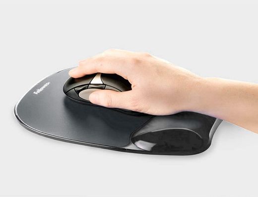 FELLOWES Alfombrilla y reposamuñecas gel Crystal® Negro 9112101