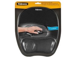 FELLOWES Alfombrilla y reposamuñecas gel Crystal® Negro 9112101