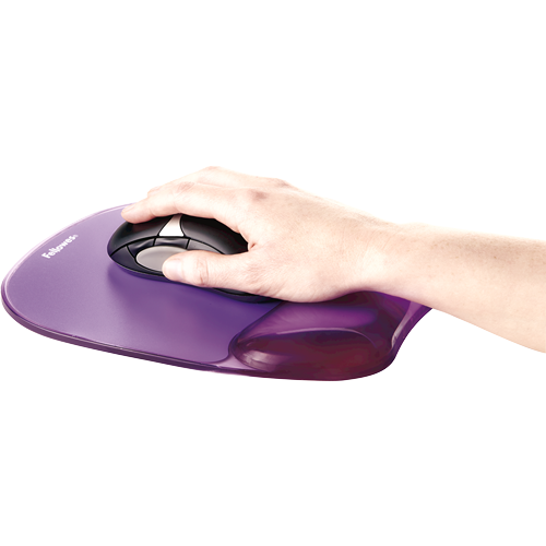 FELLOWES Alfombrilla y reposamuñecas gel Crystal® Violeta 9144104