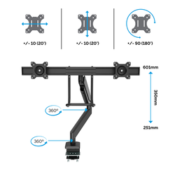 FELLOWES Brazo Monitor Dual EPPA Crossbar Blanco 9909401
