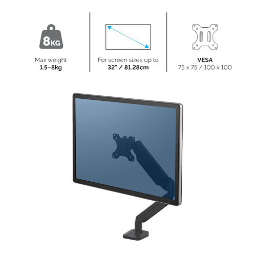FELLOWES Brazo para monitor individual Platinum Series® Blanco 8056201