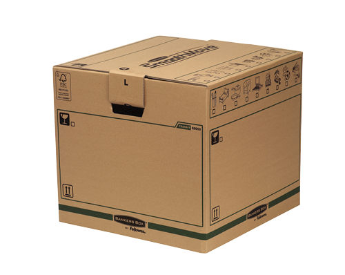 FELLOWES Caja de mudanza con montaje automático 85L (457x406x457mm) Prime Ultra Resistente con asas reforzadas 6205301