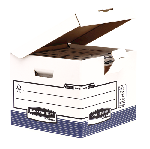 FELLOWES Contenedor de archivo con tapa fija Azul 0021601