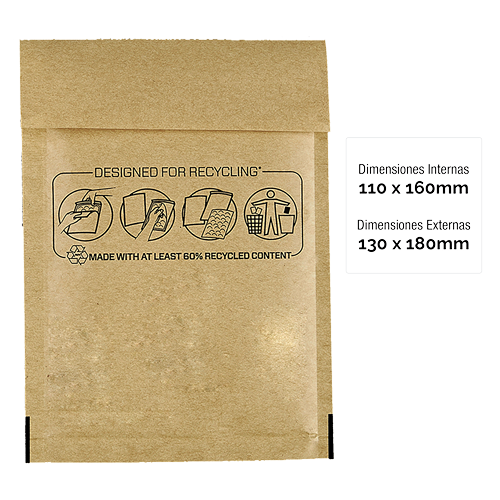 FELLOWES Embalaje de 100 unidades Bolsa burbujas Nº-11 110x160 7375102