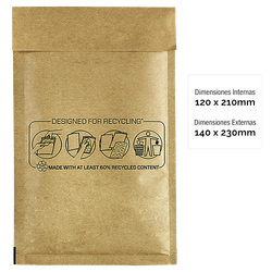 FELLOWES Embalaje de 100 unidades Bolsa burbujas Nº-12 120x210 7375202